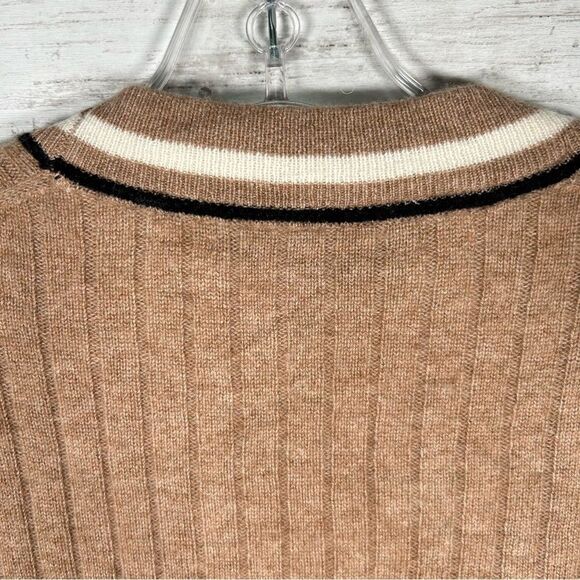 360 Cashmere Collegiate Ribbed Camel Oversized Cardigan Sweater S NWT $195 - Picture 10 of 11